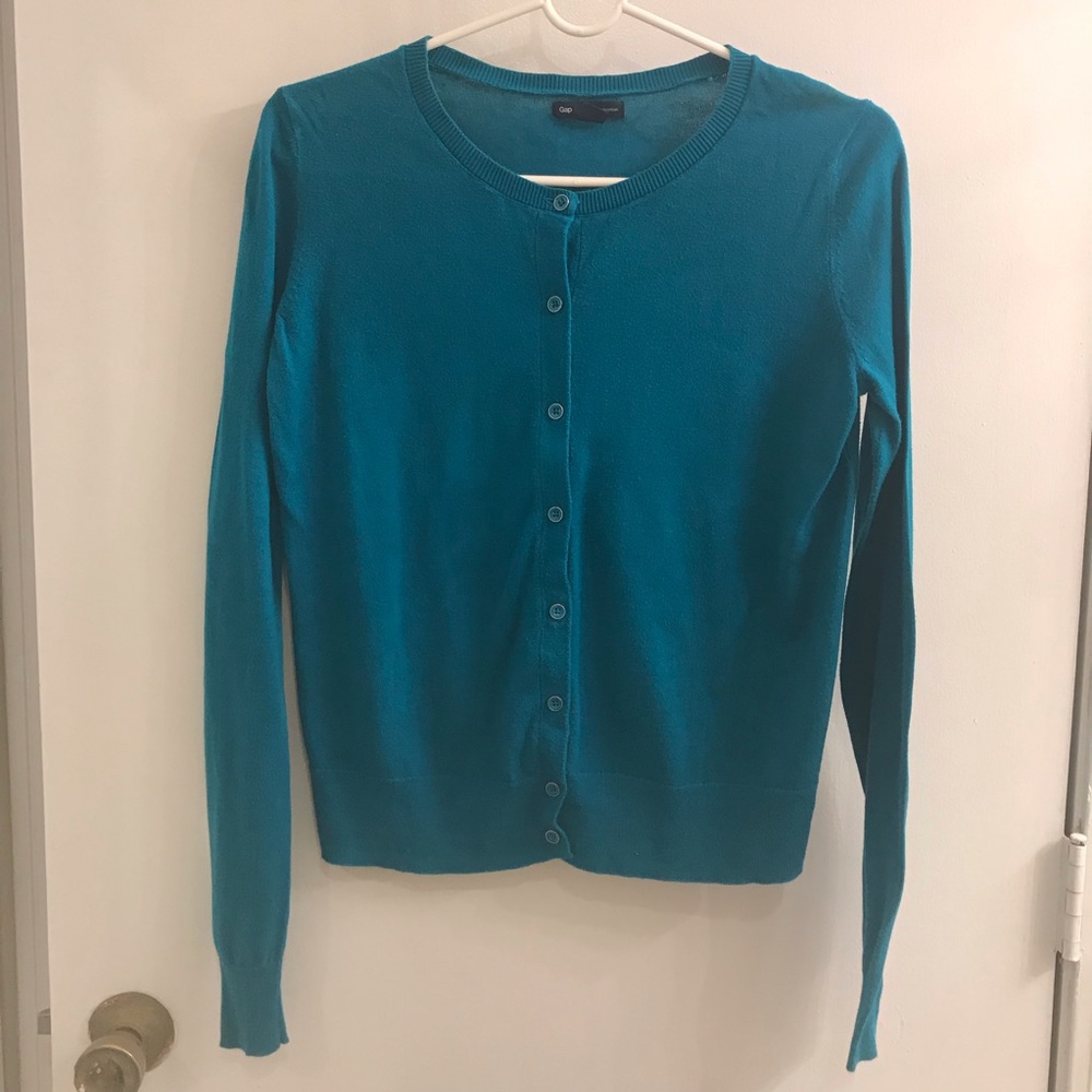 Gap Cotton Teal Cardigan